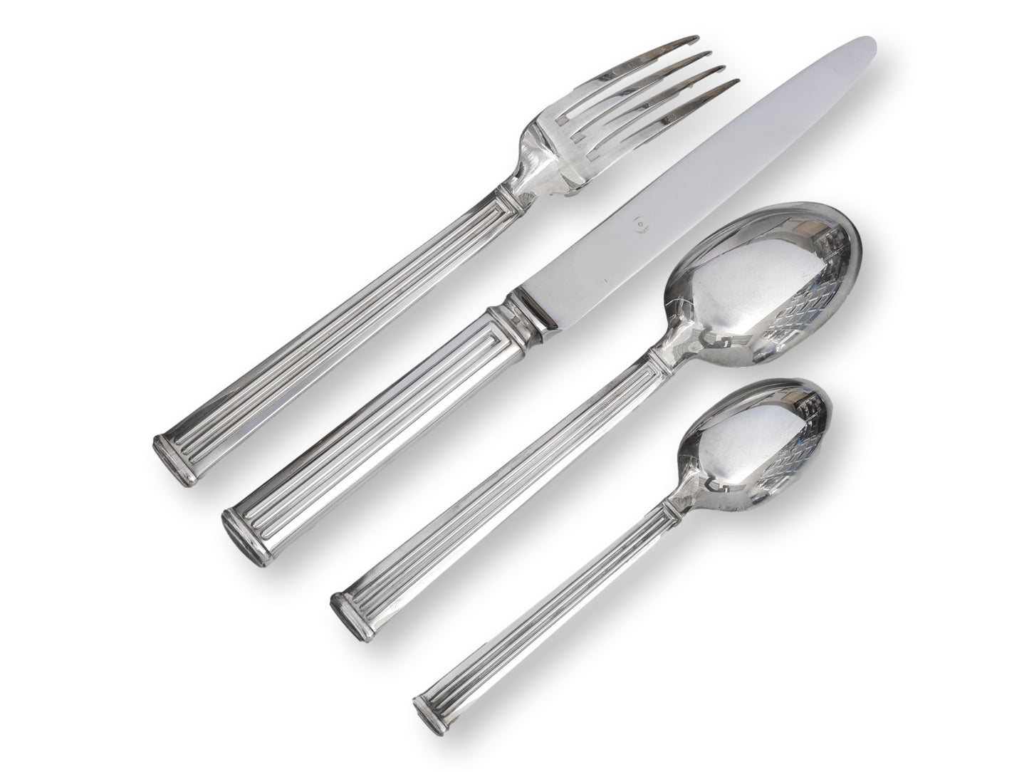 Vintage Christofle Triade Pattern Flatware, Service for 8
