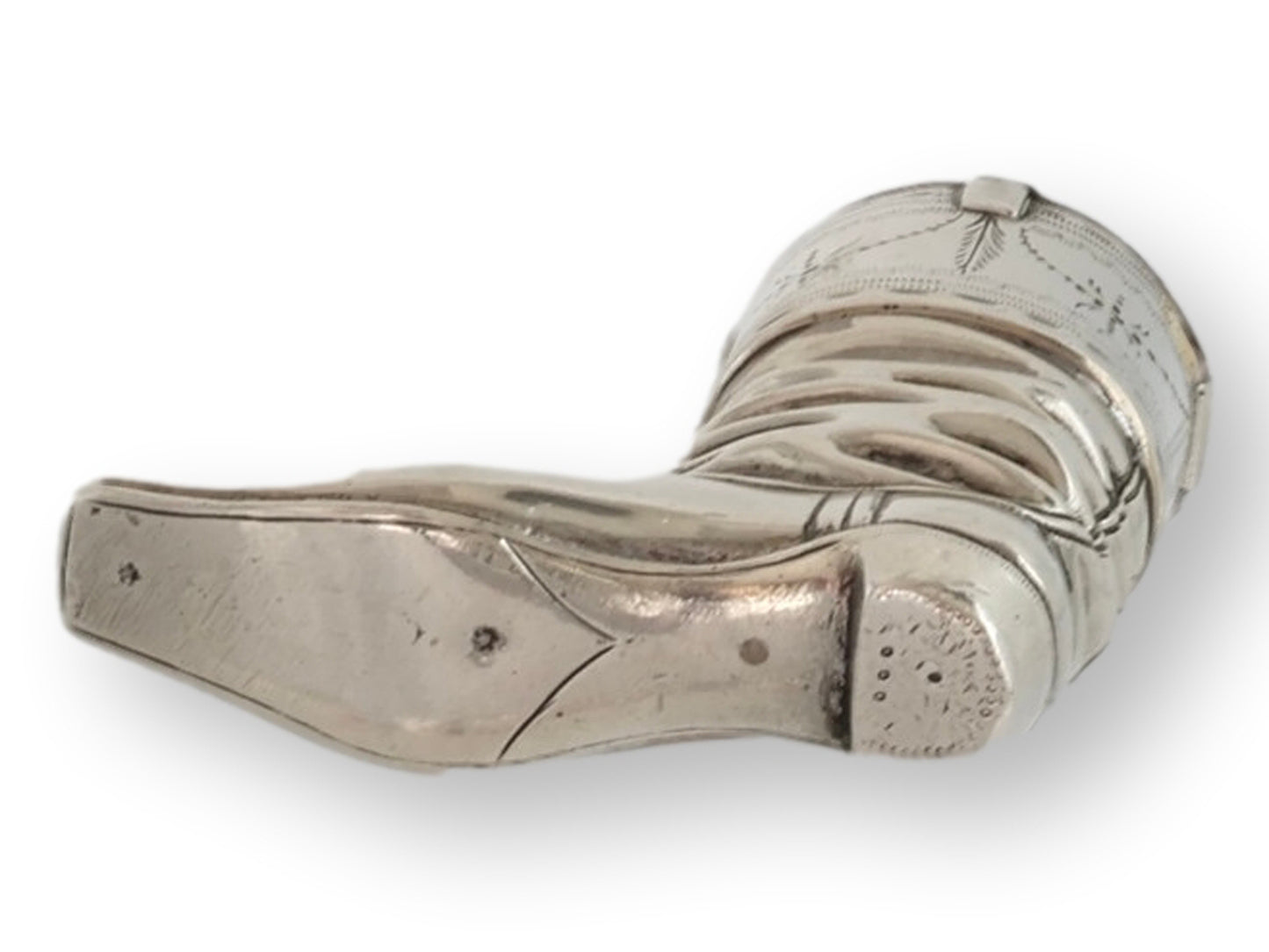 Antique Boot Match Safe  "WH" Monogram