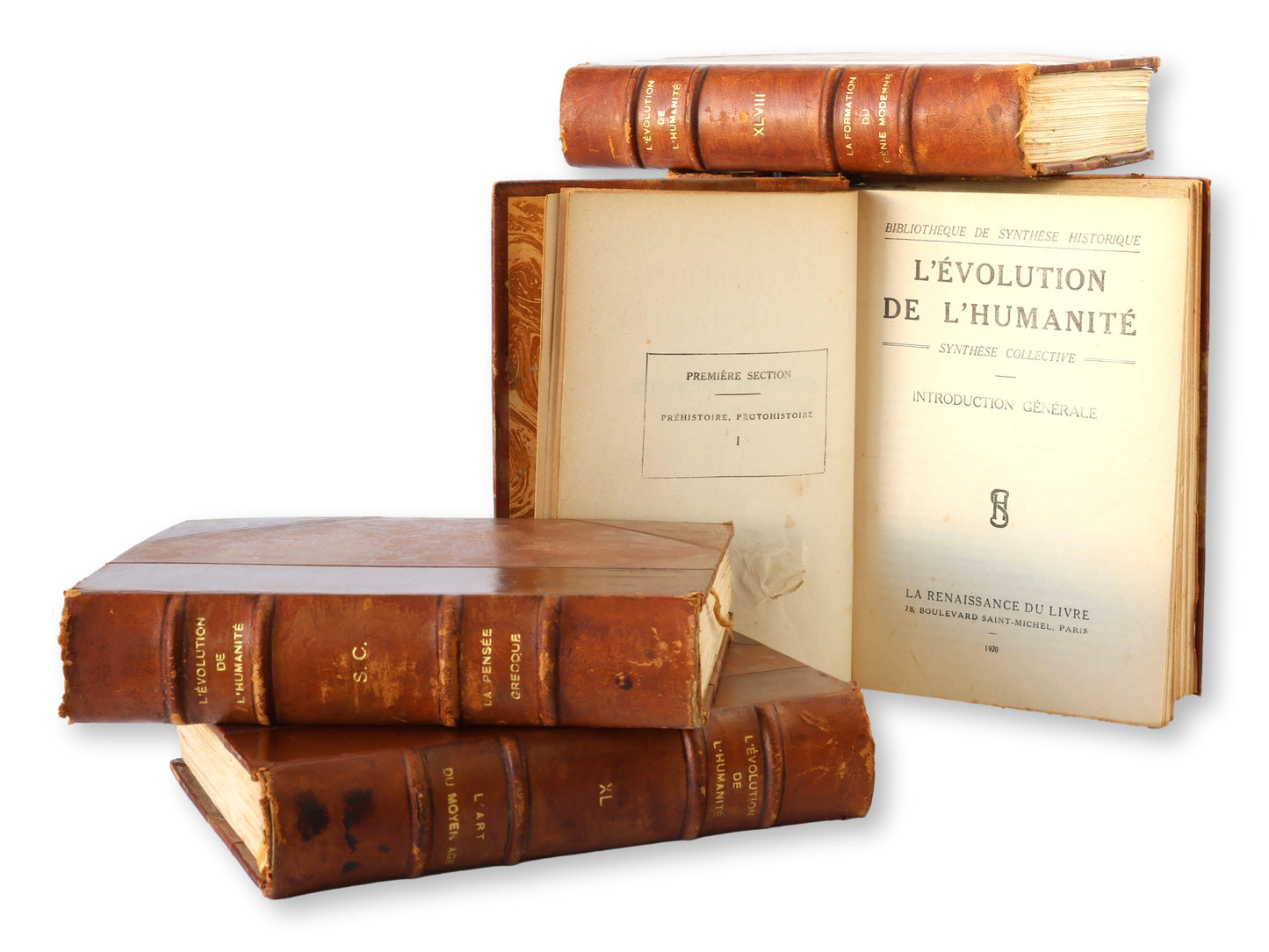 1920 French Evolution of Humanity Books