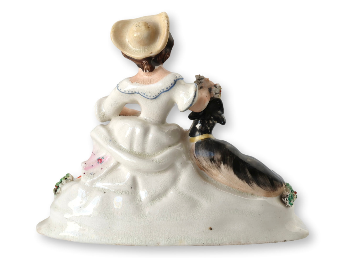 Antique Staffordshire Girl w/Goat