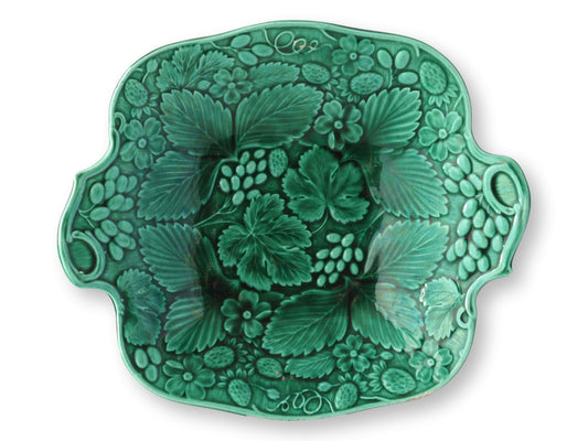 19th-C. English Majolica Strawberry Plates
