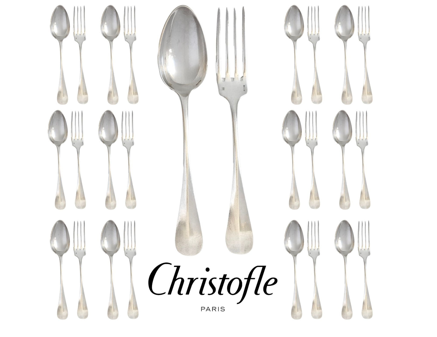 Christofle ‘FIDÉLIO’ Flatware, Svc. 12