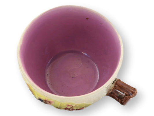 C. 1880 English Majolica Cup & Saucer