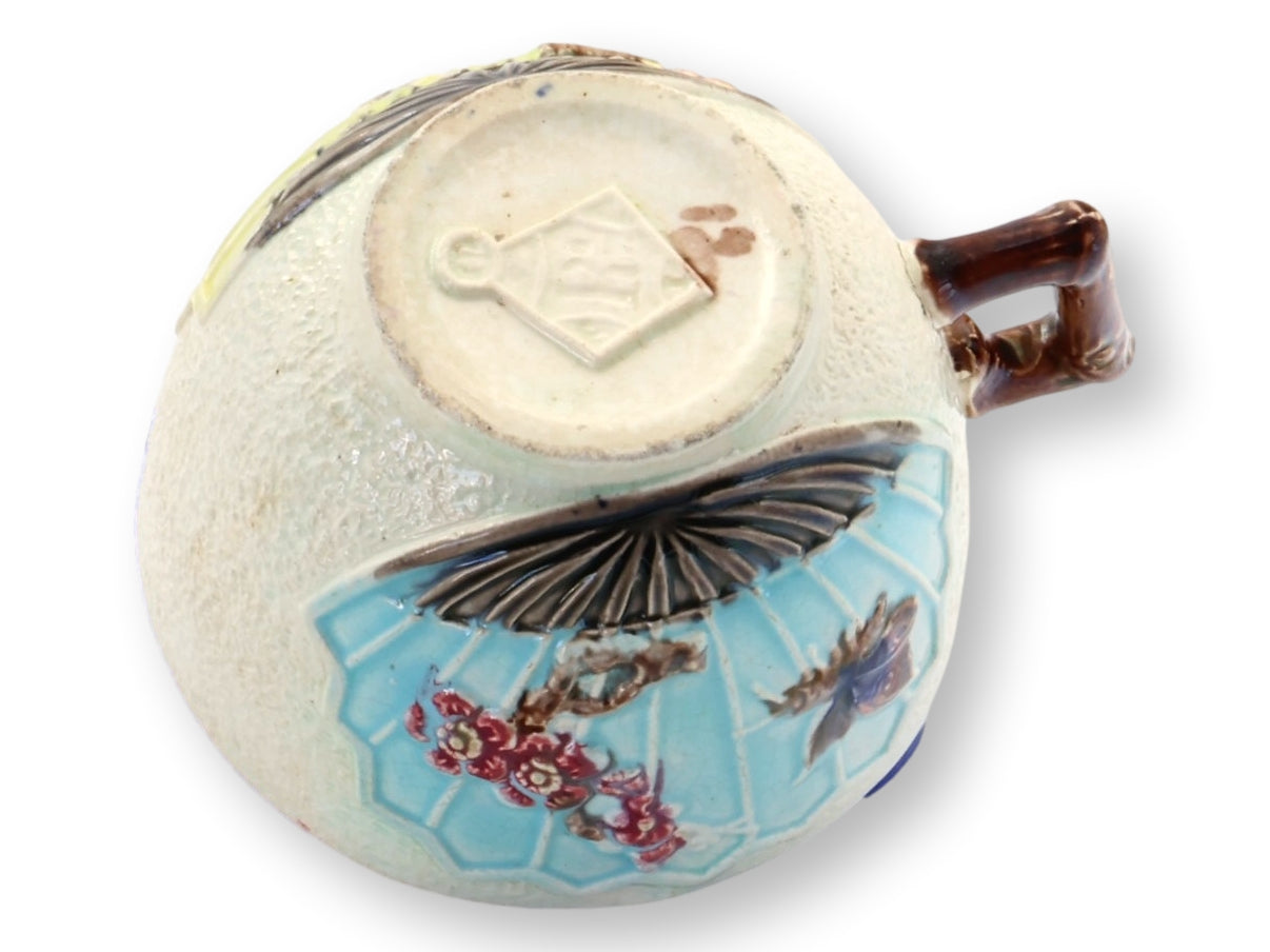 C. 1880 English Majolica Cup & Saucer
