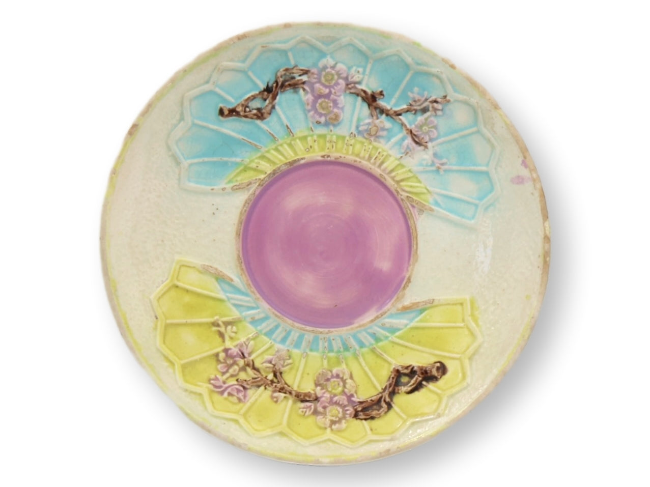 C. 1880 English Majolica Cup & Saucer