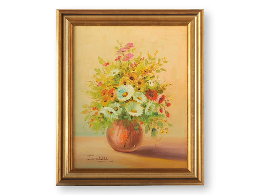 Midcentury French Floral Oil Painting