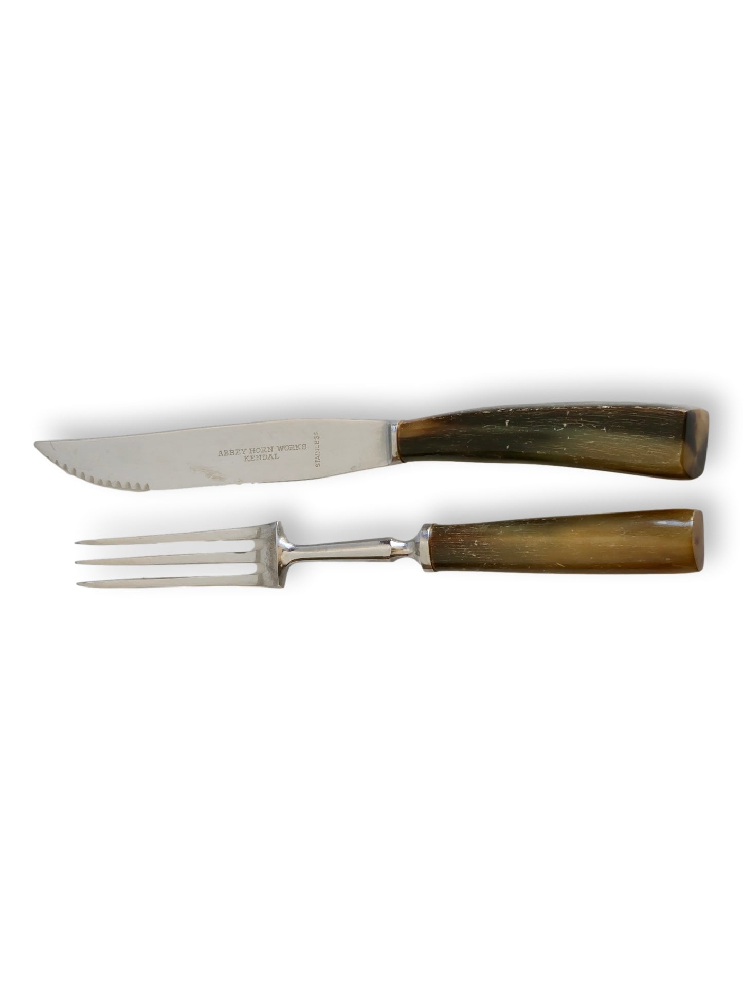 Early 1900s English Stag Horn Handled Steak Set
