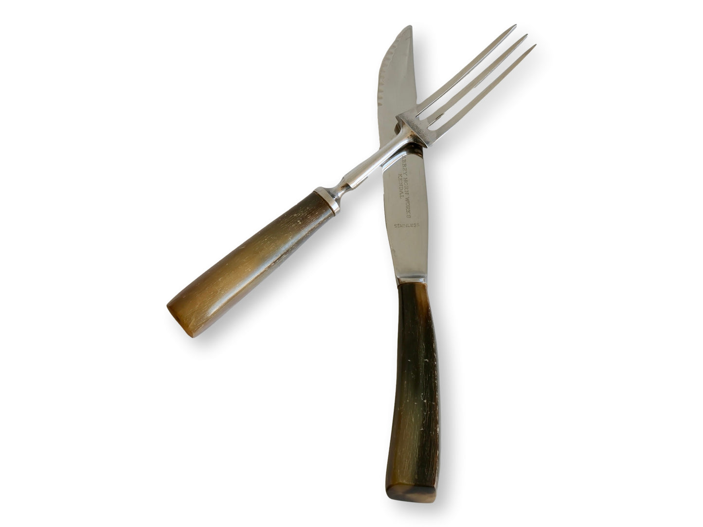 Early 1900s English Stag Horn Handled Steak Set