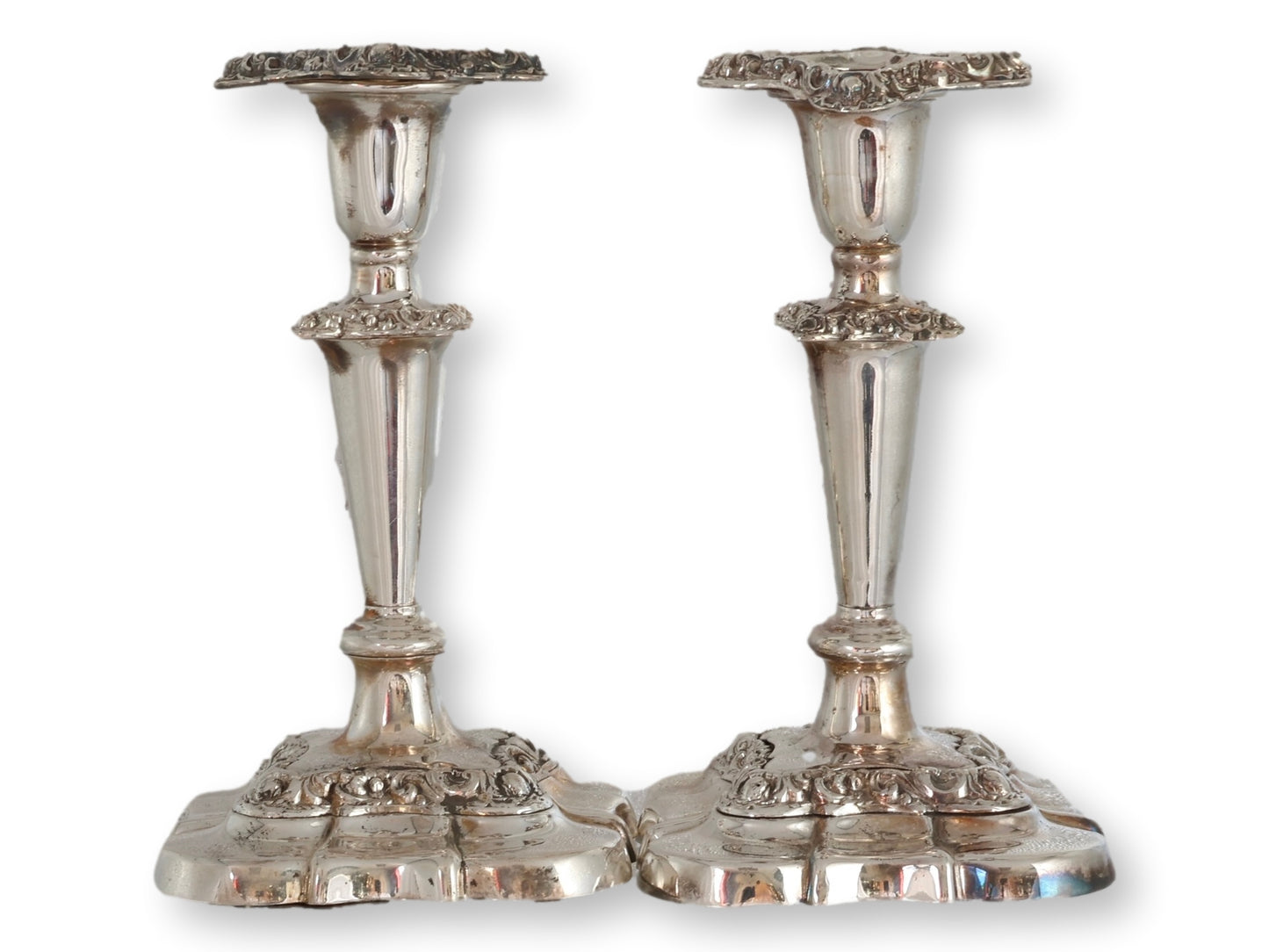 1940s English Sheffield Plate Candleholders