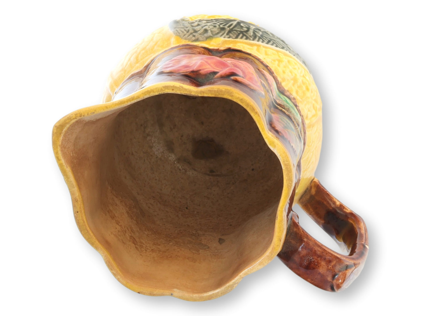Victorian Majolica Rose & Fern Pitcher