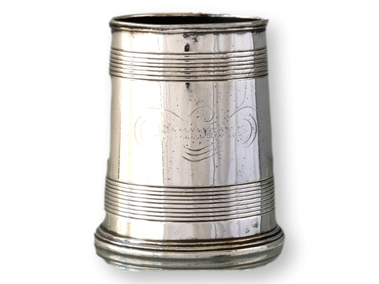 Antique Elkington Silver-Plate Half Pint Ale Mug w/Logo