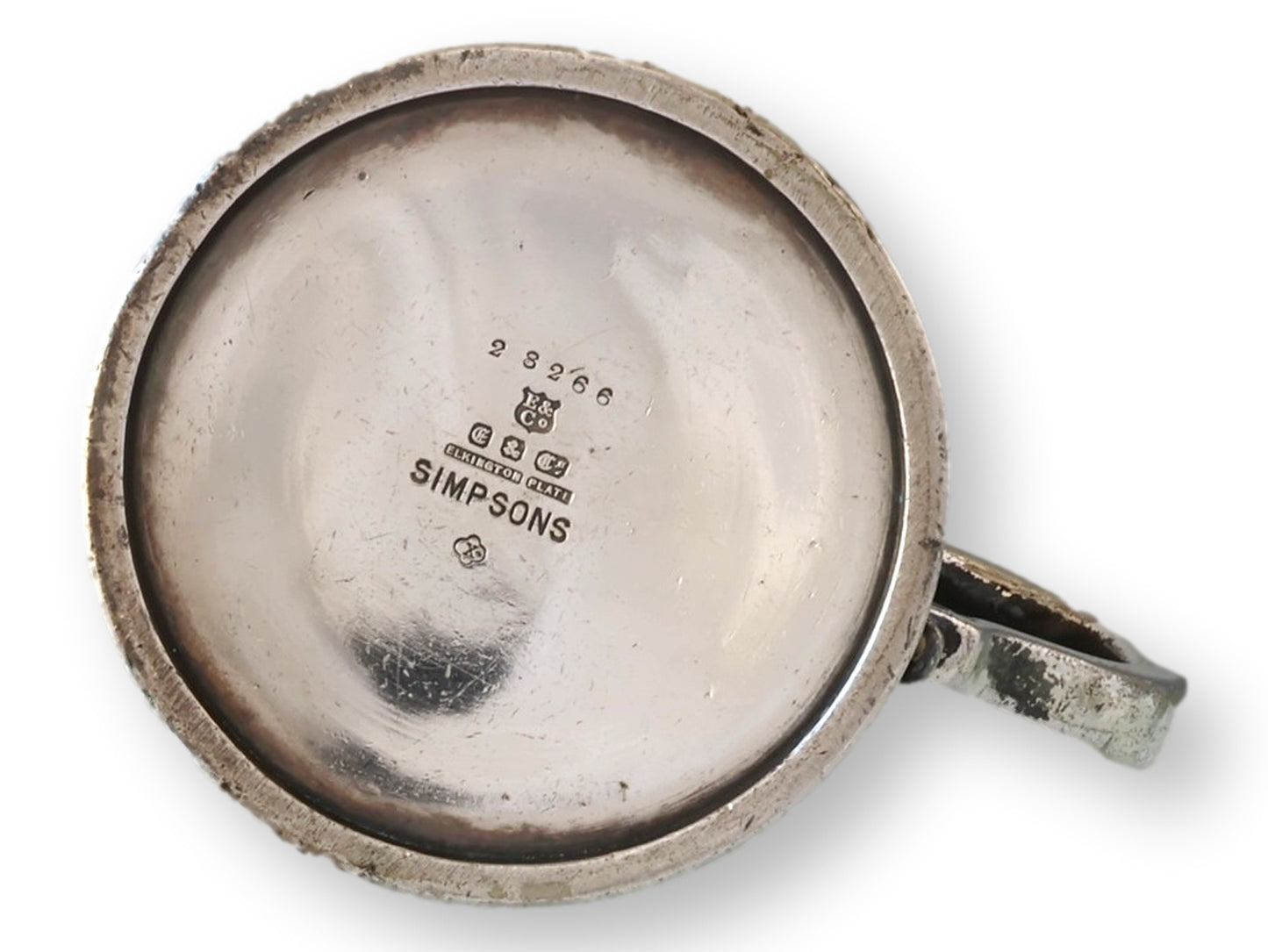 Antique Elkington Silver-Plate Half Pint Ale Mug w/Logo