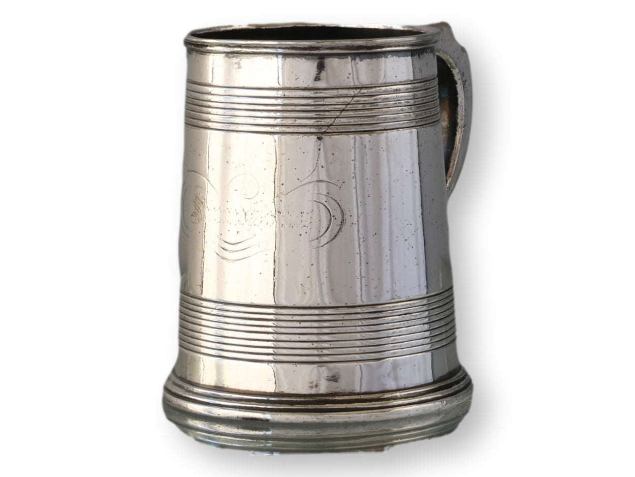 Antique Elkington Silver-Plate Half Pint Ale Mug w/Logo