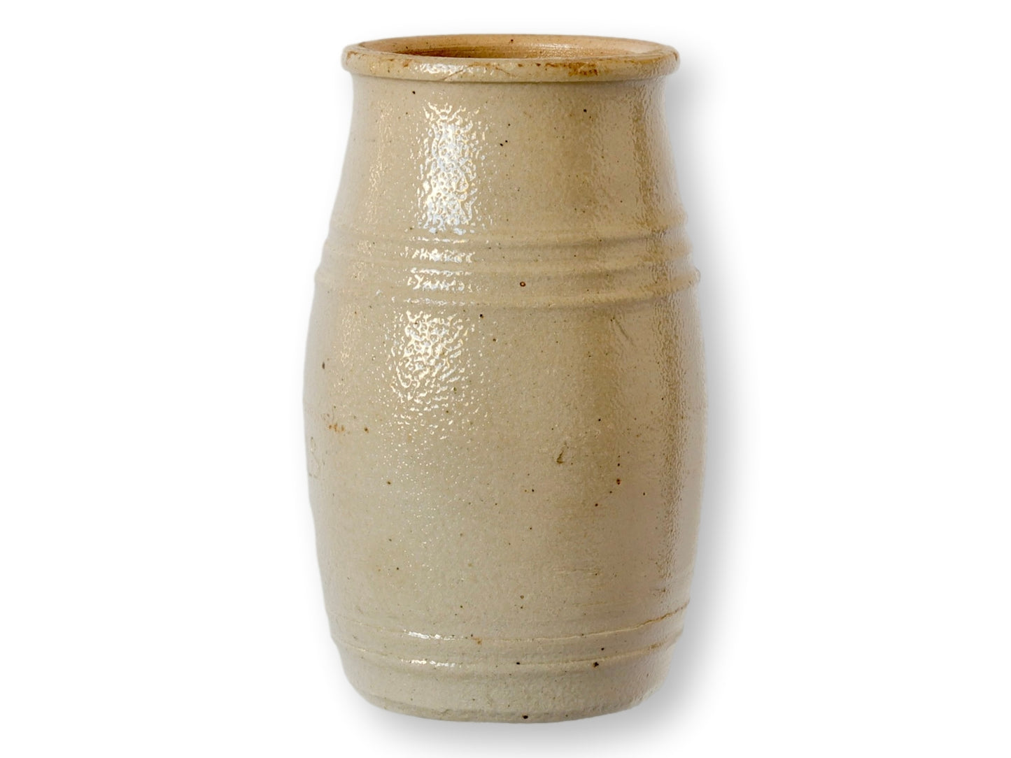 Antique French Neutral Stoneware Mustard Pot
