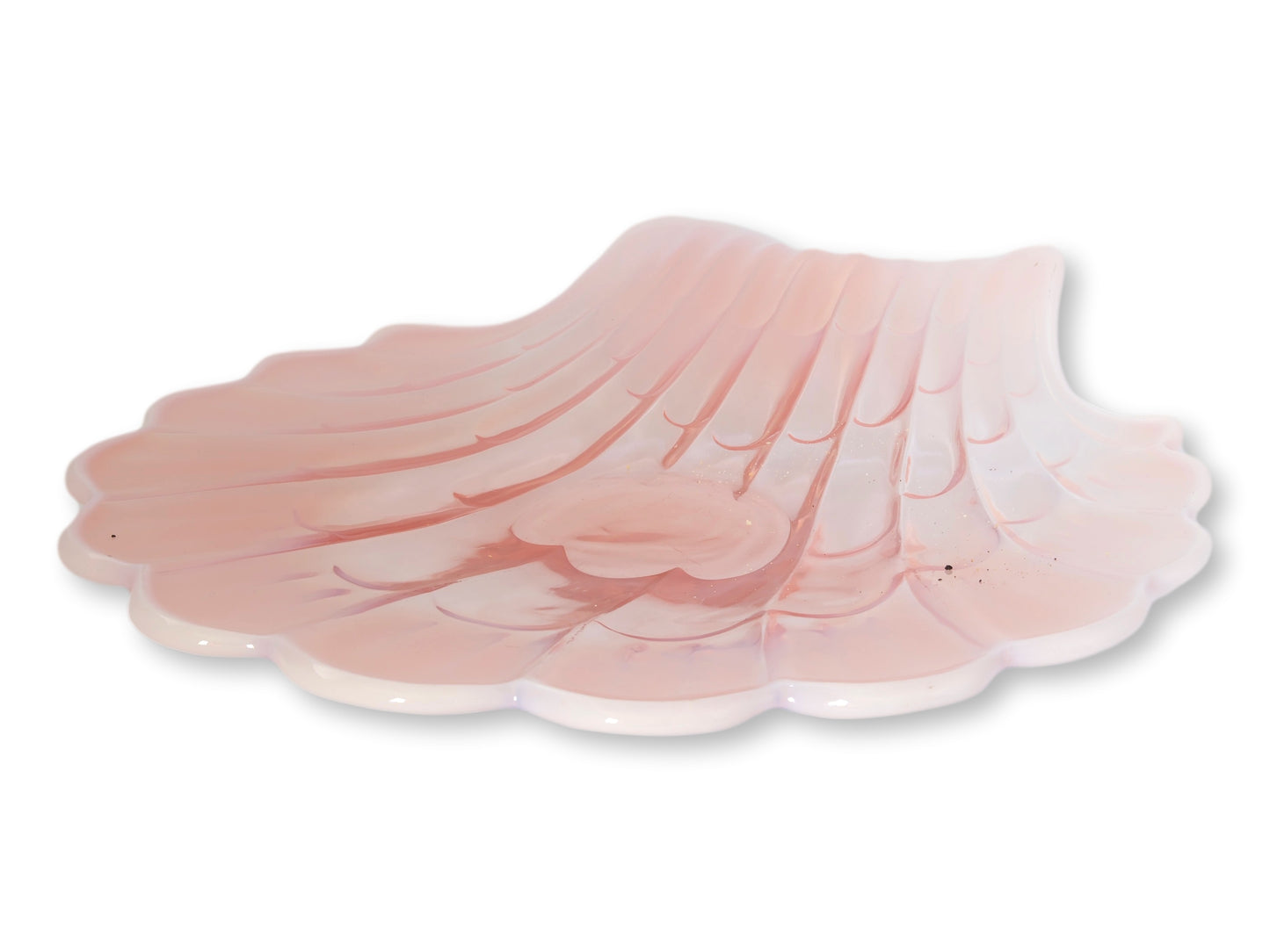 Large Midcentury Opalescent Glass Shell Dish - Likely Duncan Miller