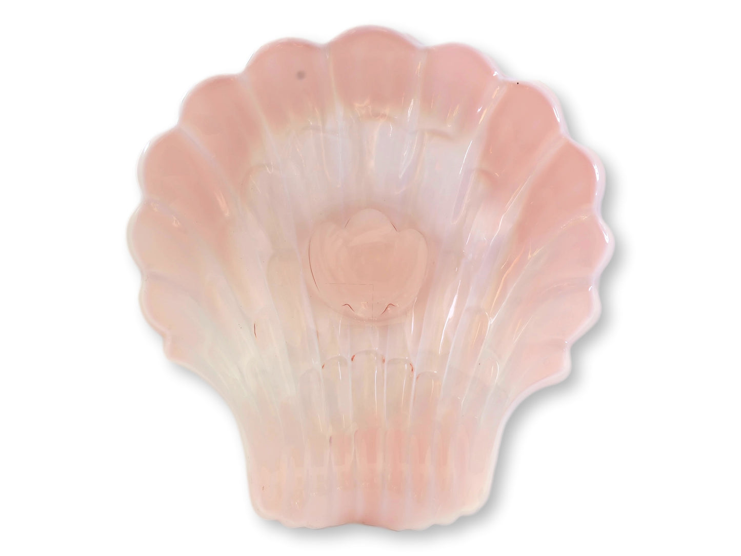 Large Midcentury Opalescent Glass Shell Dish - Likely Duncan Miller