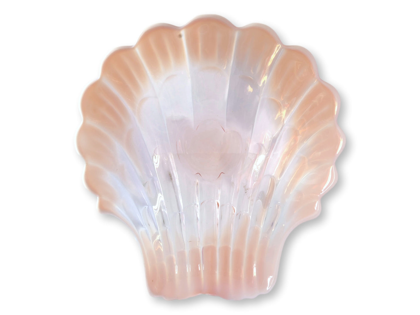 Large Midcentury Opalescent Glass Shell Dish - Likely Duncan Miller