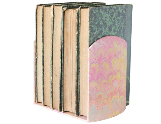 Il Papiro Firenze Marbled Desk Set w/ Box & Bookends