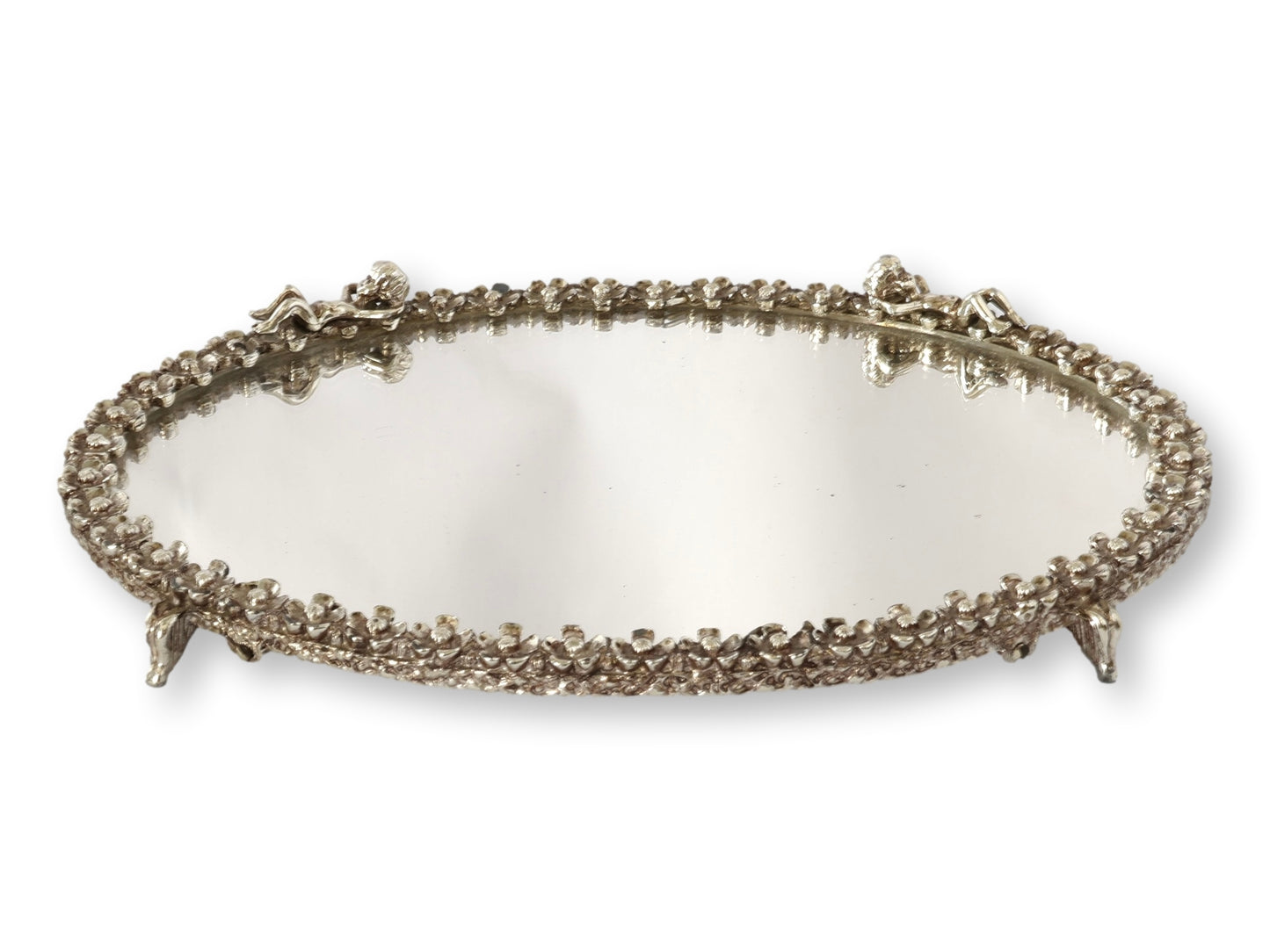 Midcentury Vanity Perfume Set w/ Mirrored Tray