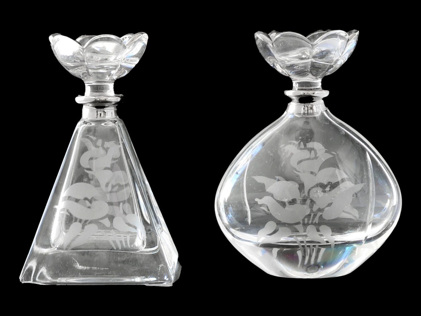 Midcentury Vanity Perfume Set w/ Mirrored Tray