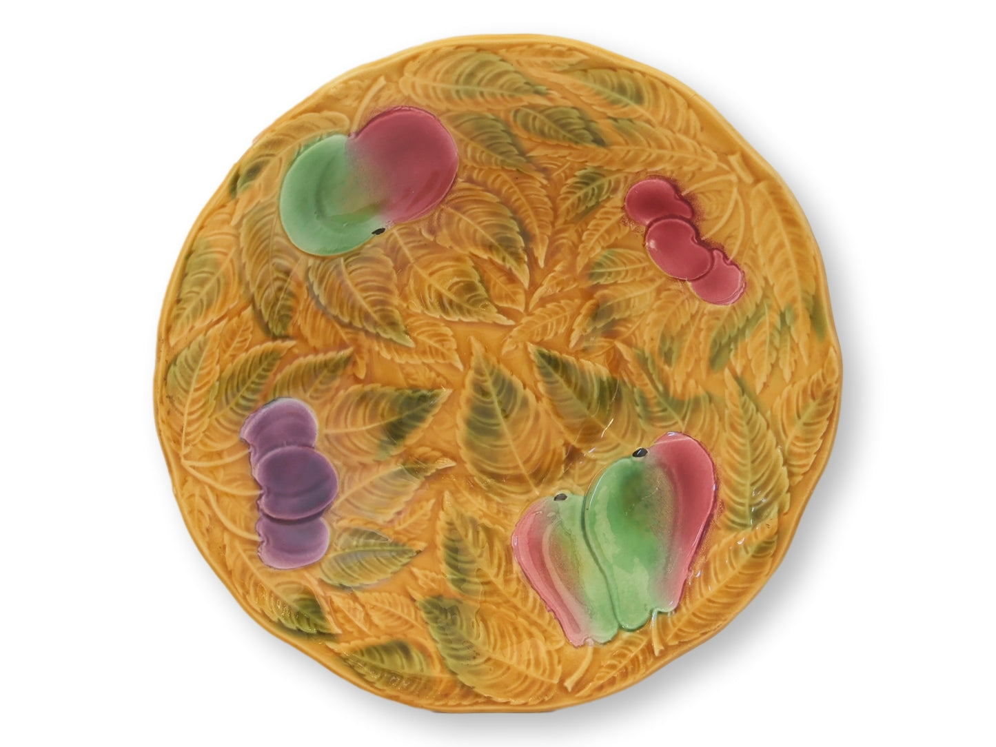 Early 20th-C. French Sarreguemines Majolica Fruit Serving Set