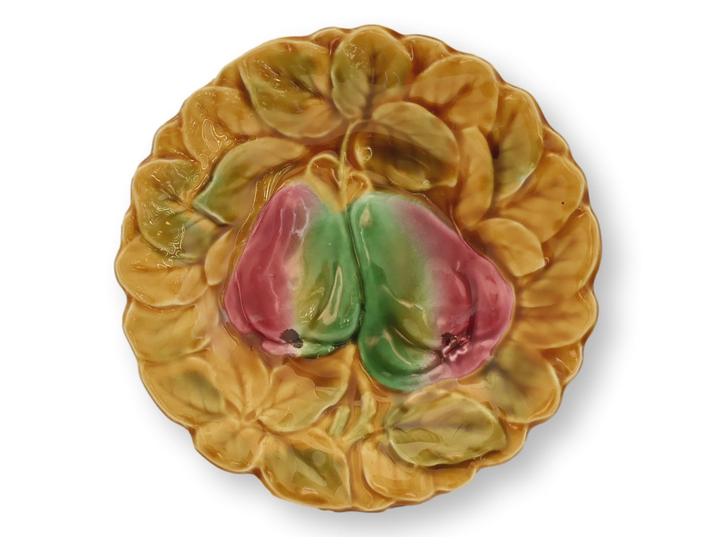 Early 20th-C. French Sarreguemines Majolica Fruit Serving Set