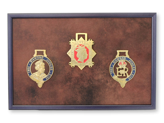 Framed Queen Elizabeth II 1952–2012 – Diamond Jubilee Horse Brasses