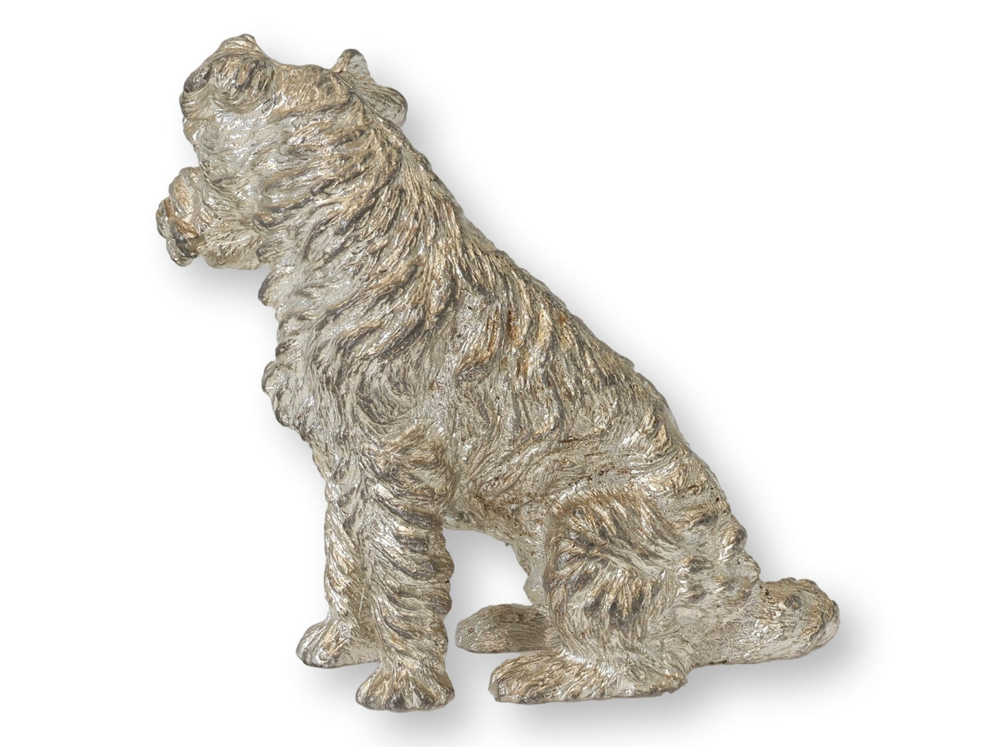 Midcentury English Silver-Plated Wirehaired Terrier