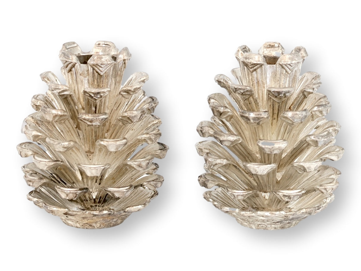 Midcentury Silver-Plated Pinecone Salt & Pepper Shakers