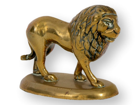 Antique English Brass Lion Paperweight / Figure