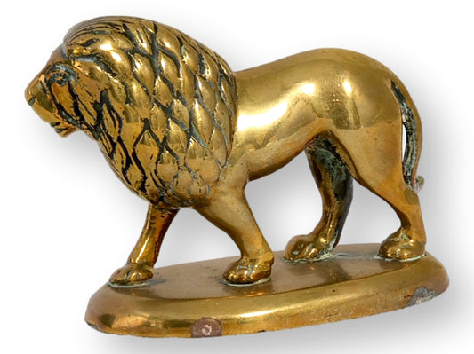Antique English Brass Lion Paperweight / Figure