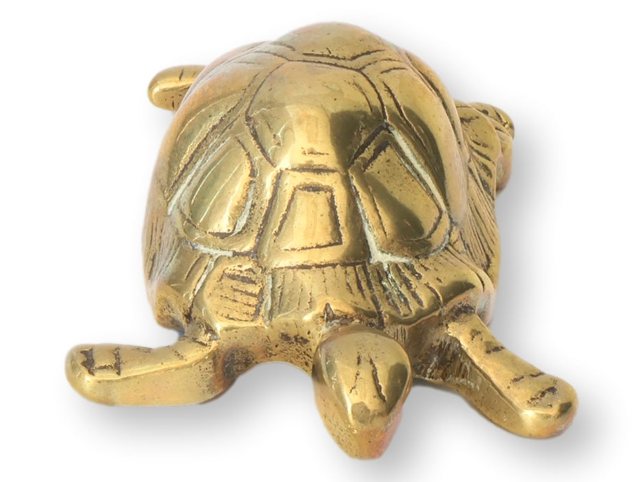 Midcentury English Brass Turtle Paperweight