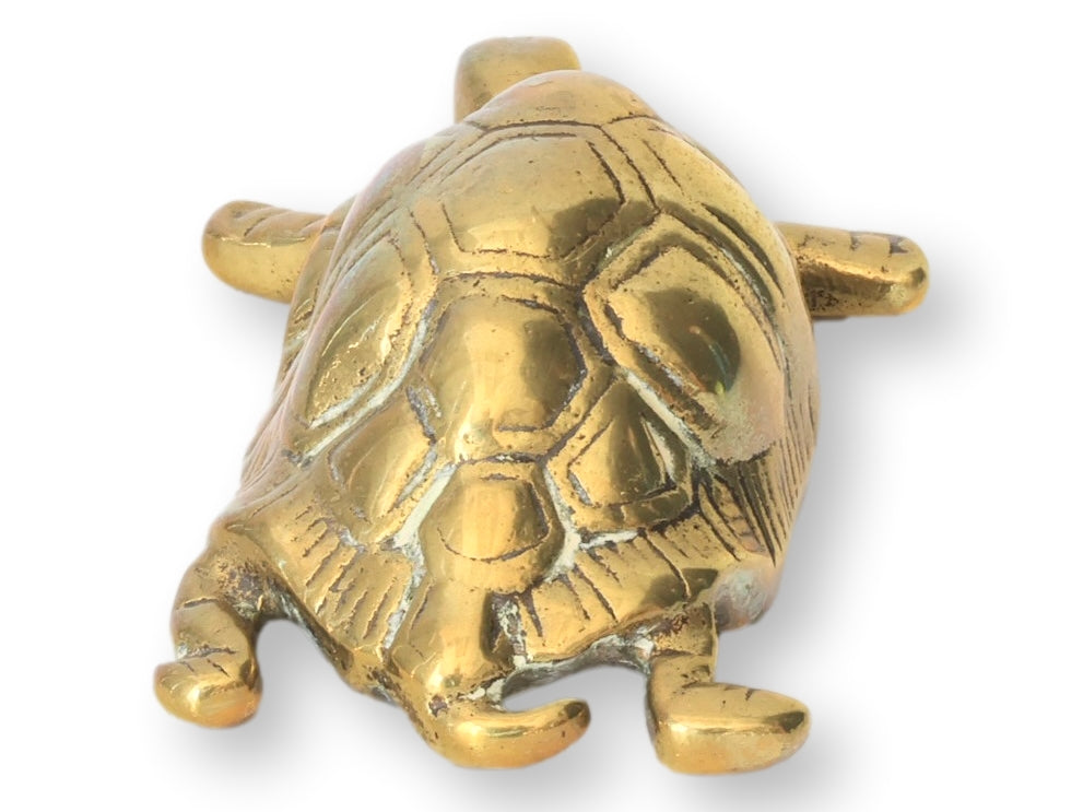 Midcentury English Brass Turtle Paperweight