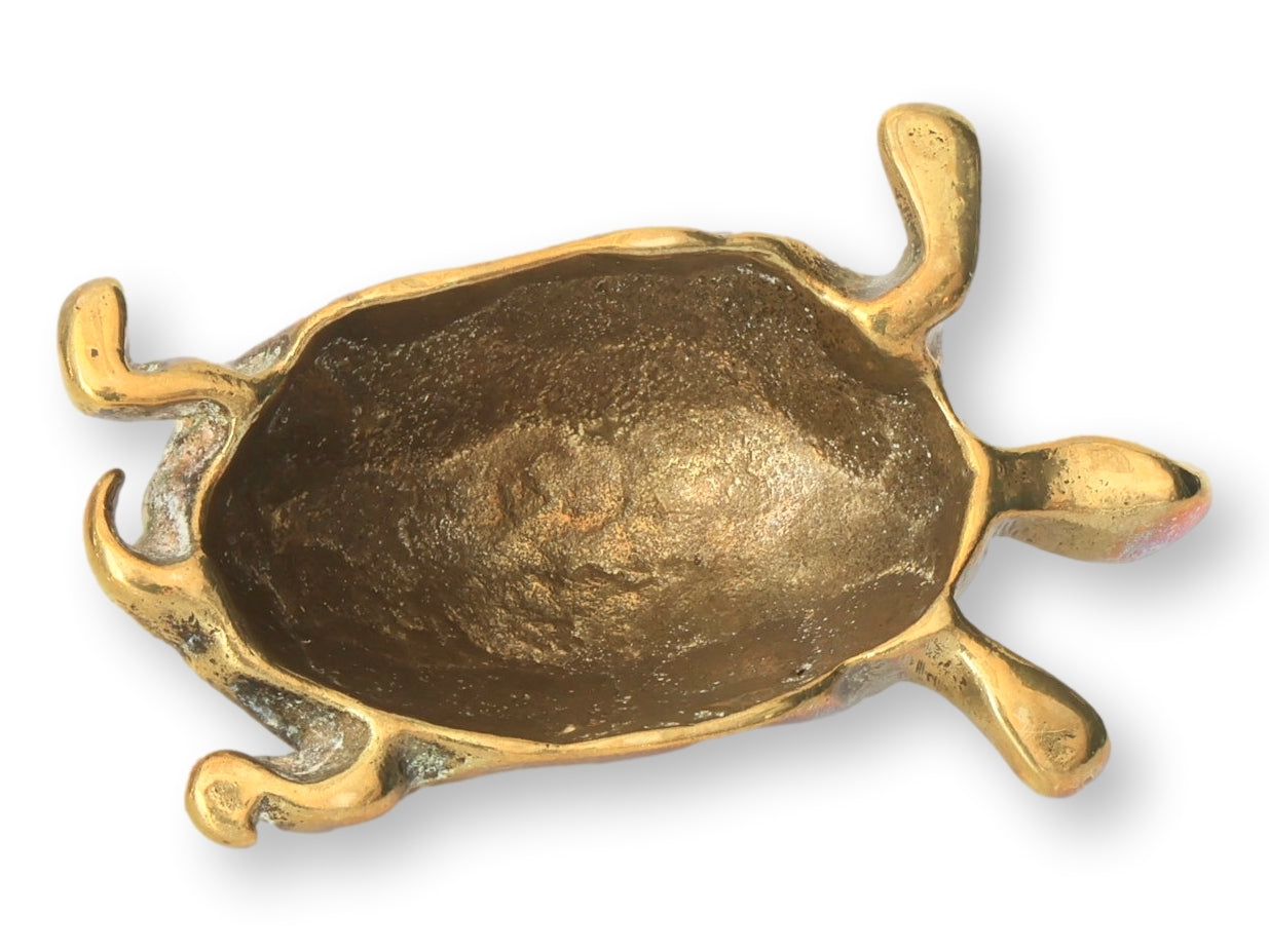 Midcentury English Brass Turtle Paperweight