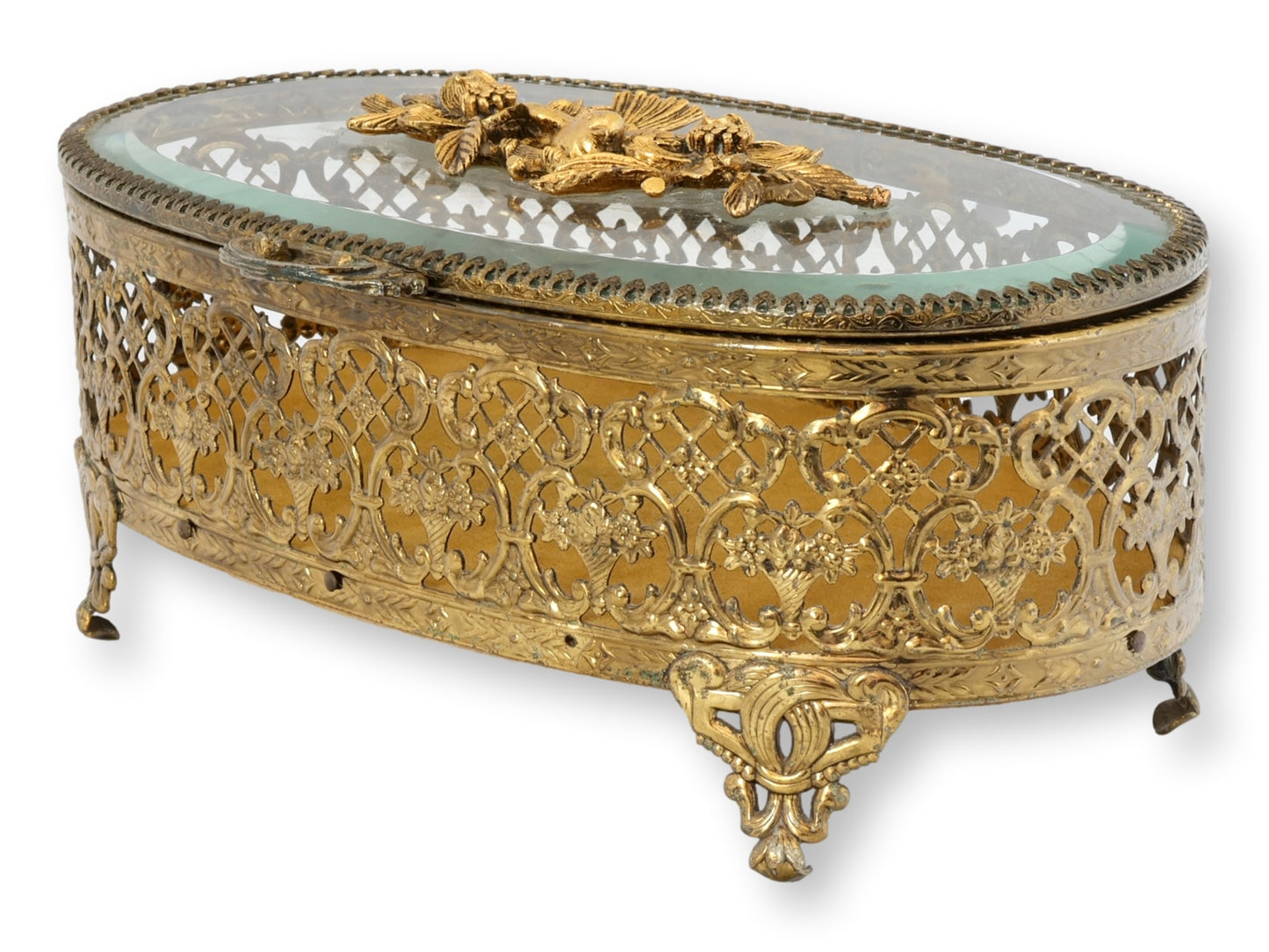 Midcentury Ormolu Jewelry Casket