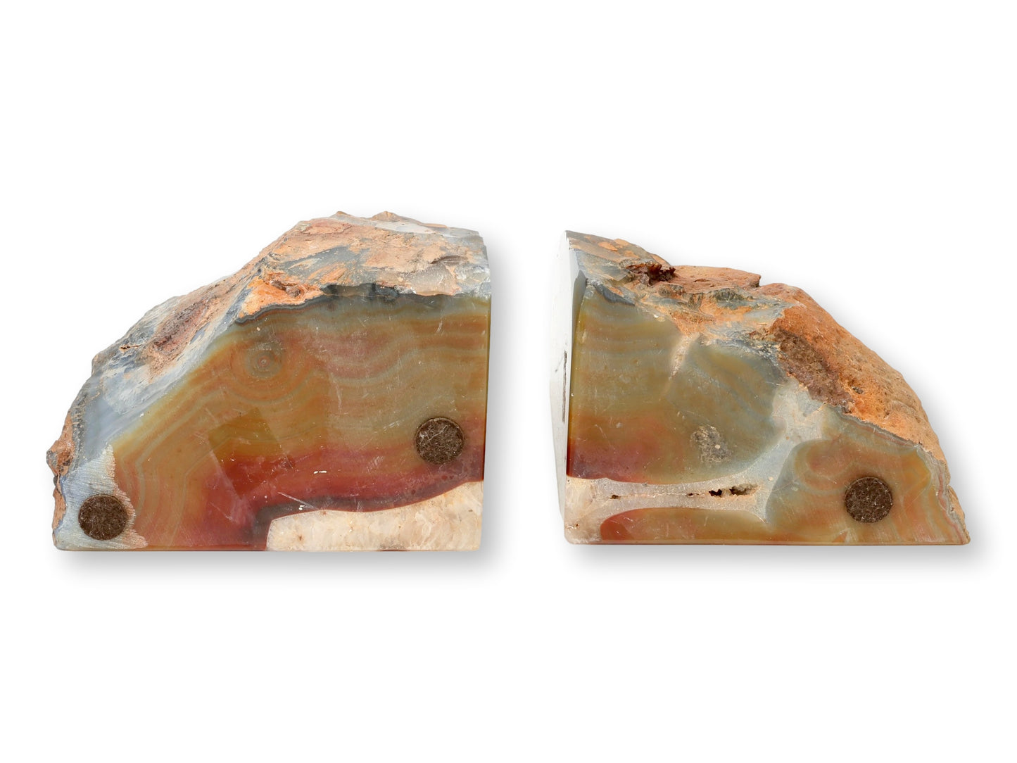 Midcentury Agate Geode Bookends