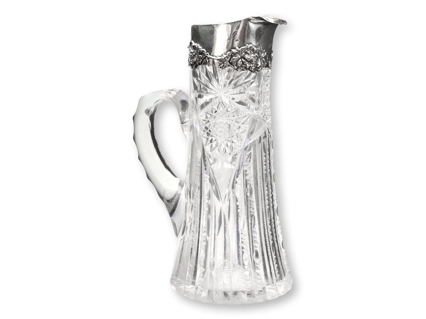Antique Cut Crystal Decanter w/ Sterling Top