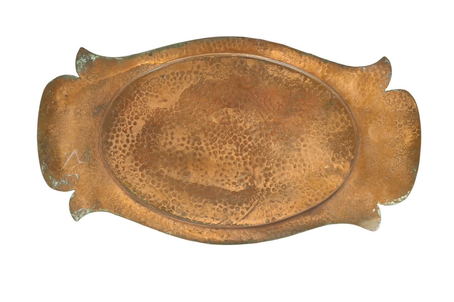 Early 1900s Arts & Crafts Hand-Hammered Copper Tray