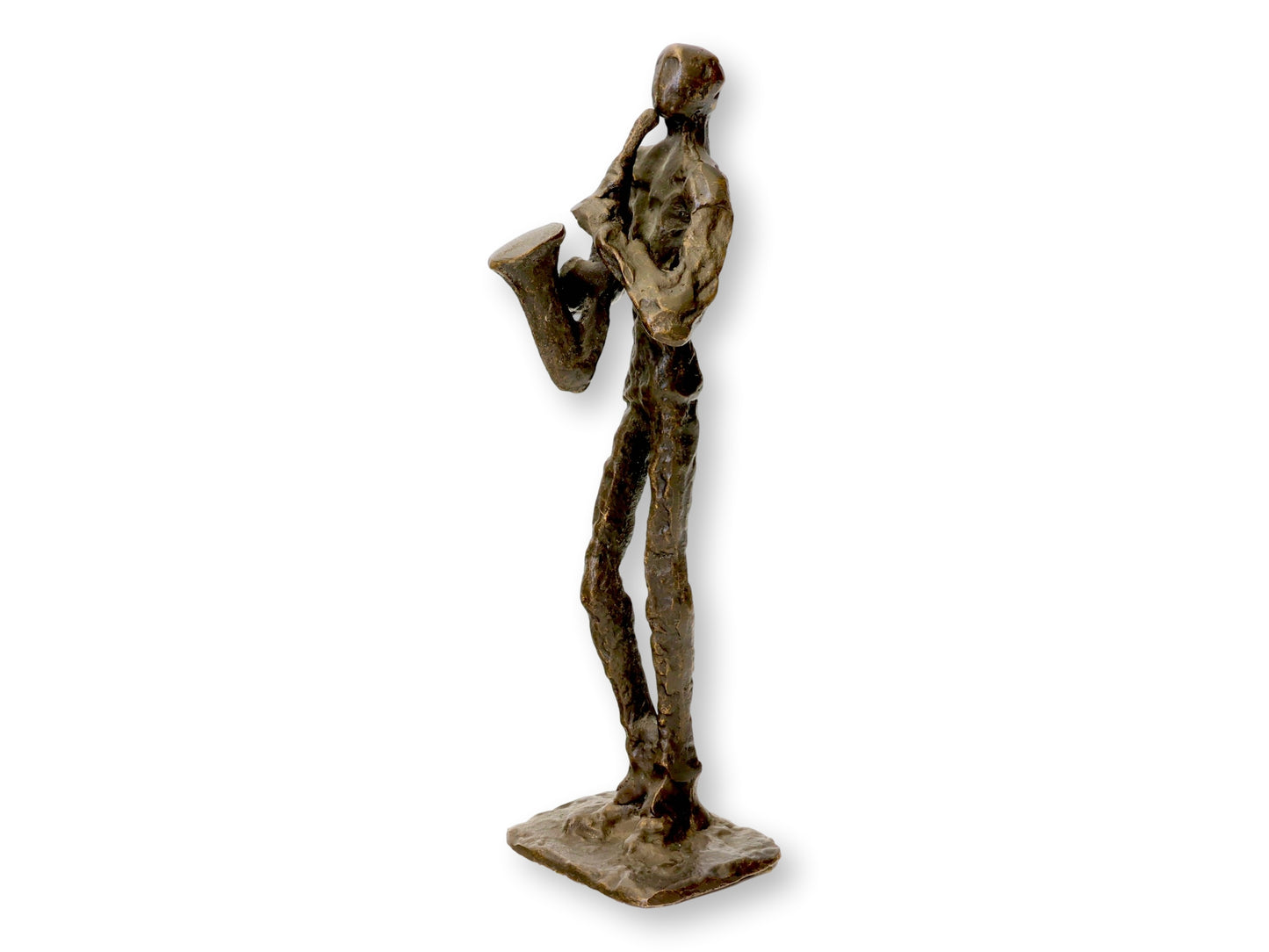 Contemporary Bronze Saxophone Jazz Musician Figure