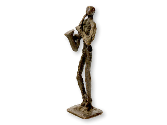Contemporary Bronze Saxophone Jazz Musician Figure