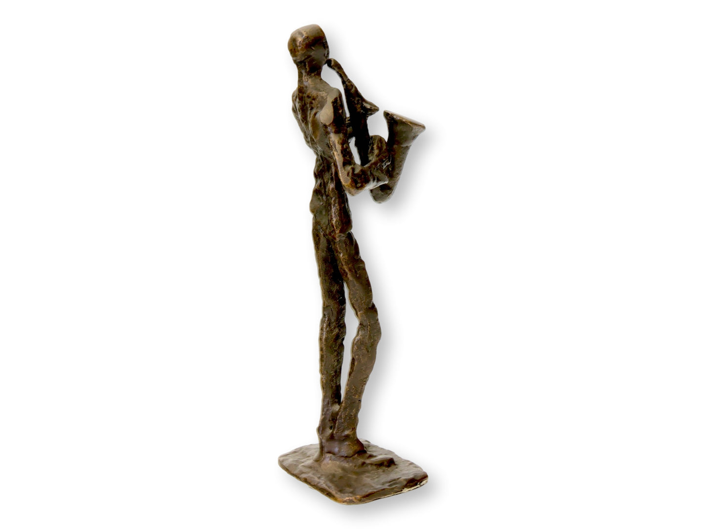 Contemporary Bronze Saxophone Jazz Musician Figure