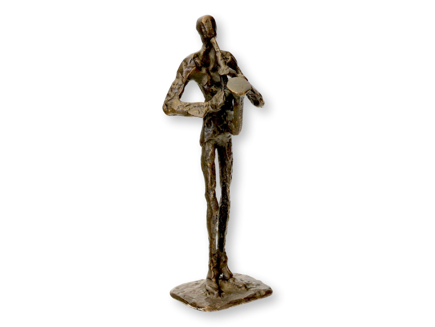 Contemporary Bronze Saxophone Jazz Musician Figure