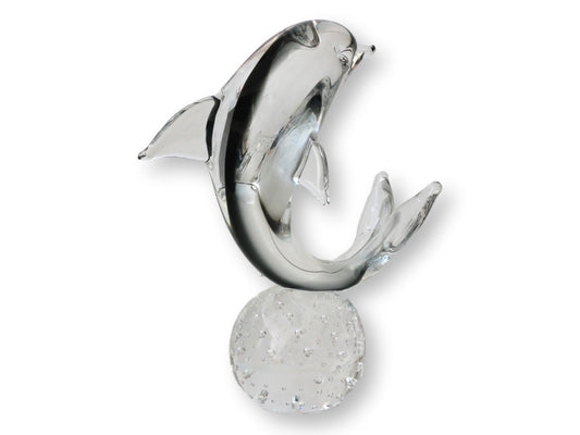 Signed Vintage Art Glass Dolphin