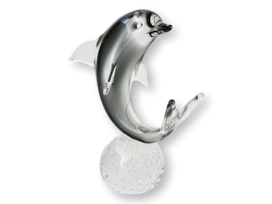 Signed Vintage Art Glass Dolphin
