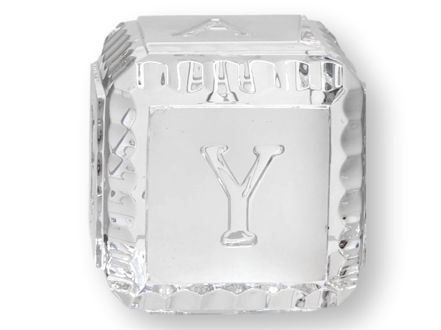 Vintage Waterford Cut Crystal "Baby" Alphabet Blocks