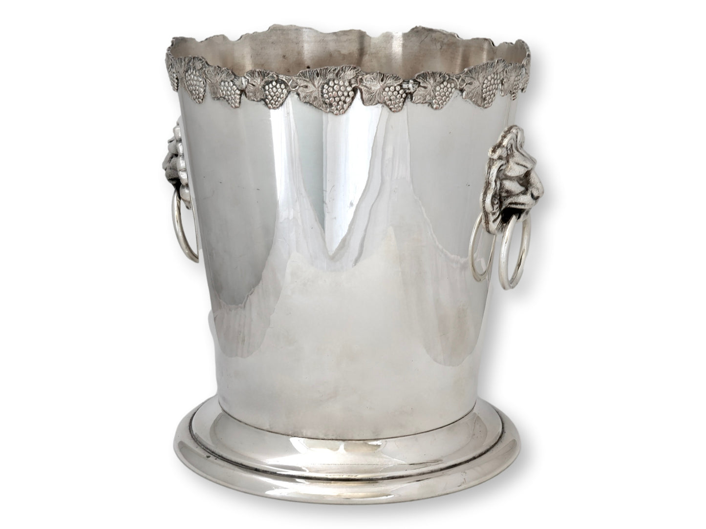 Antique Carrington Old Sheffield Plate Lion Knocker Champagne / Wine Cooler C.1900