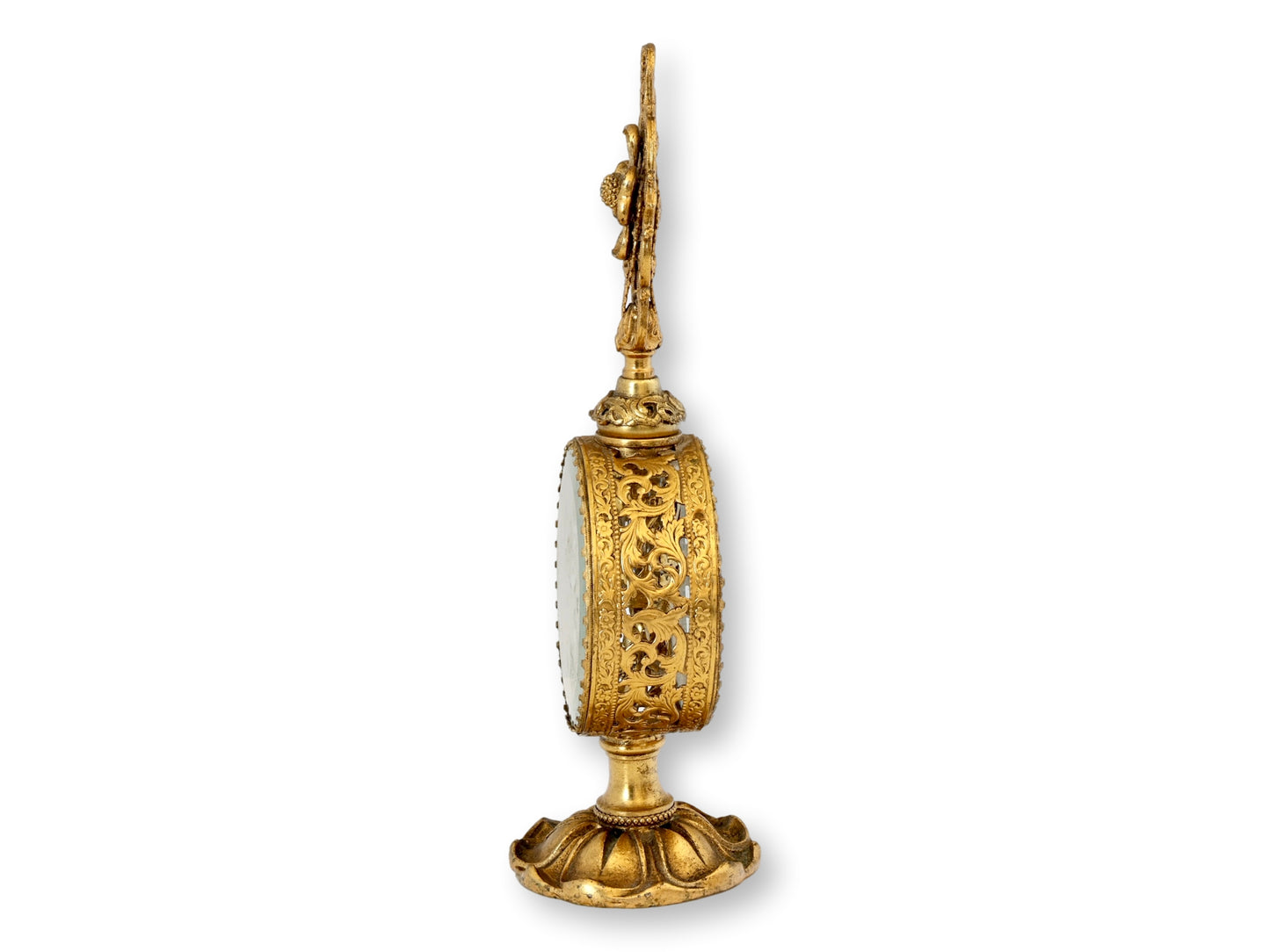 Hollywood Regency Gilt Filigree Perfume Bottle