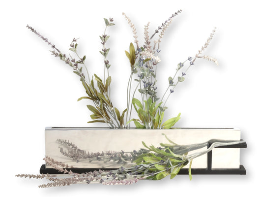 Michael Aram 19" Chrome & Iron Planter — Signed