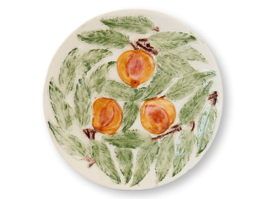 Midcentury Hand-Painted Faience Fruit Plates