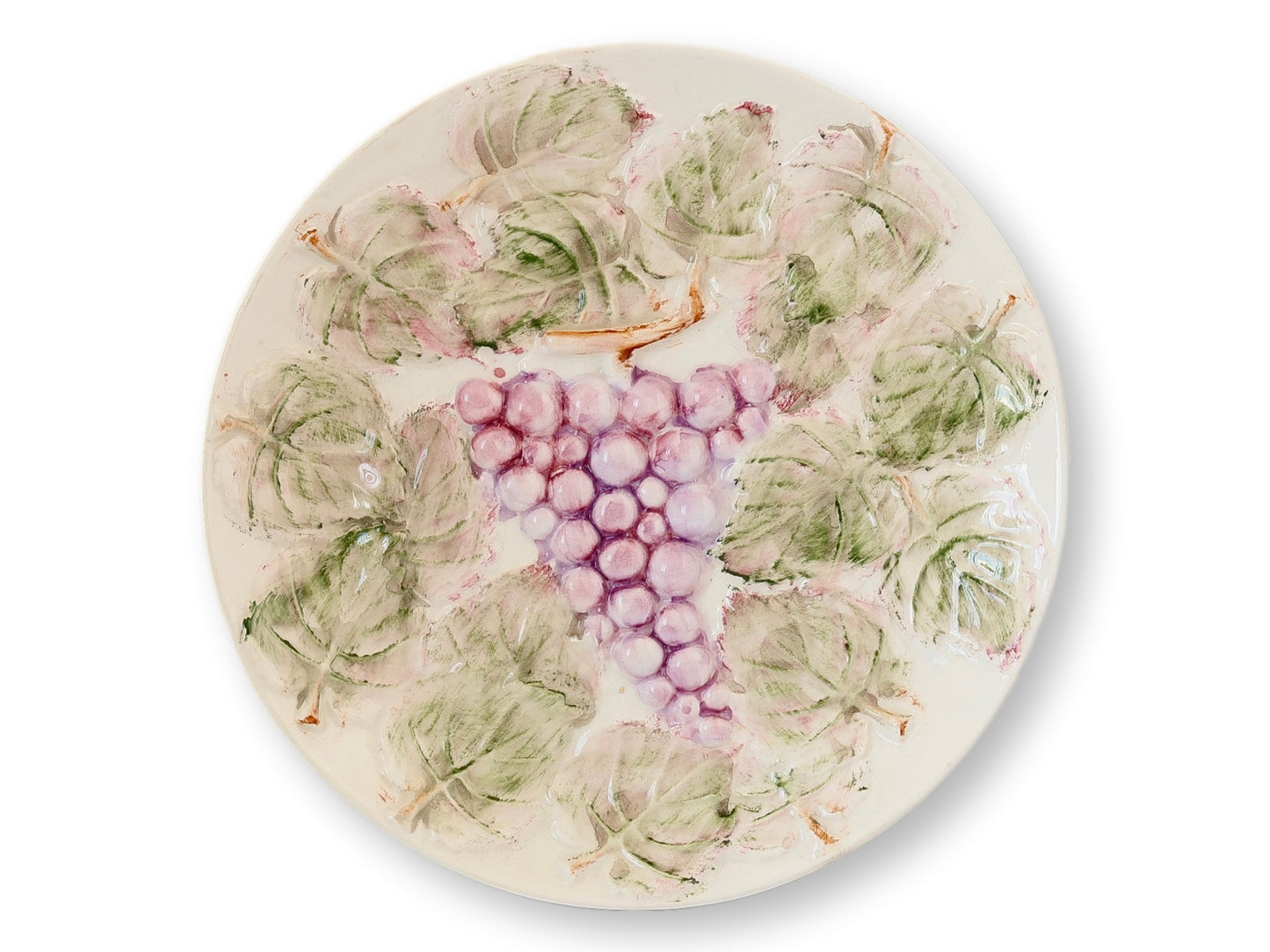 Midcentury Hand-Painted Faience Fruit Plates